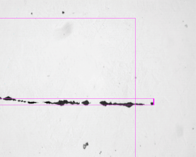 A double-click is performed on the worst field, the stage moves back to the corresponding position on the corresponding sample and shows the detected inclusions.
