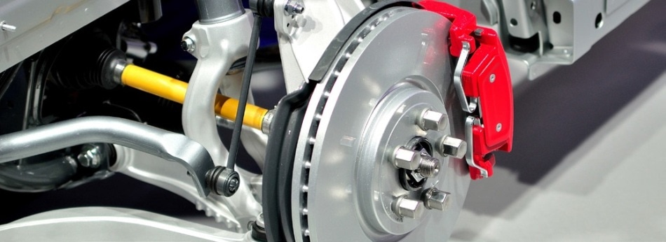 Brake assembly of rotor and pad.
