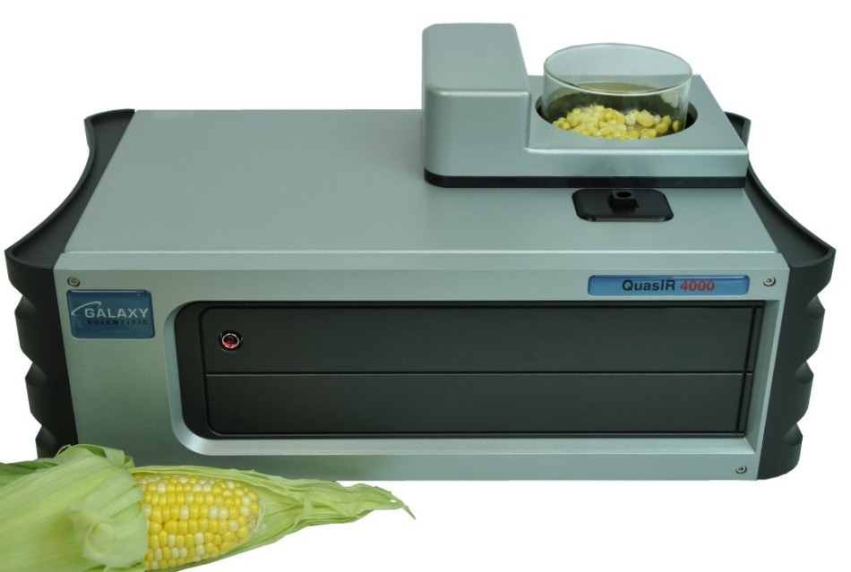 Corn sample in rotating cup analyzed with QuasIR™ 4000 integrating sphere.