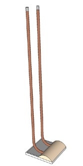 Sensor element with inverted wires and metallized backside