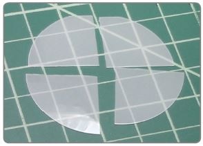 Bare sapphire wafer after cleaving into quarters