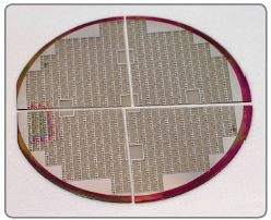 Sapphire wafer cleaved using the LatticeAx microline indent and 3pt cleave method.