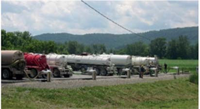 Produced watertrucked to final disposal site
