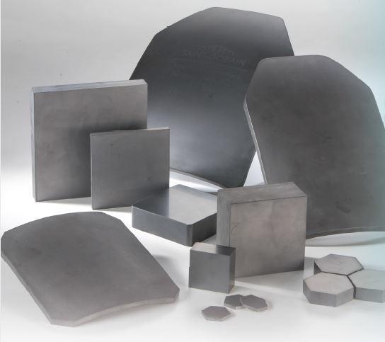 Sintered SiC Hexoloy® body and vehicle armor tiles by Saint-Gobain. (Credit: Saint-Gobain)