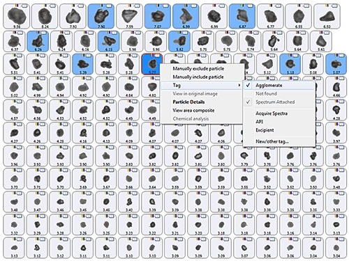 Manual identification and selection of agglomerates.