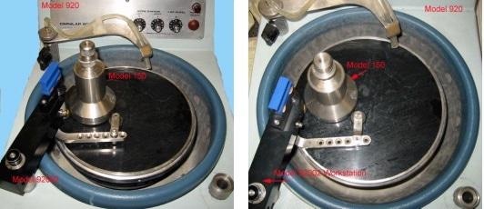Figure 1 shows the basic arrangement for holding the Model 150 Lapping and Polishing Fixture.