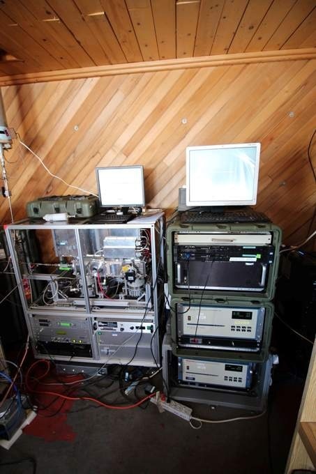 Aerodyne Aerosol Mass Spectrometer at the field site. (P. DeCarlo, all rights reserved)