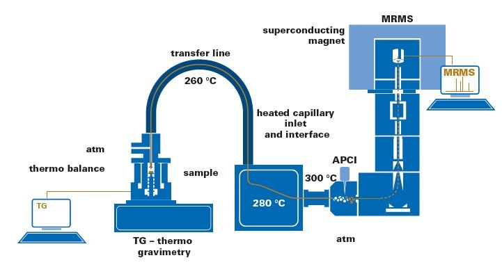 Schematic representation of a TG coupled to a 7 T apex II ultra MRMS system using a GC-APCI II source
