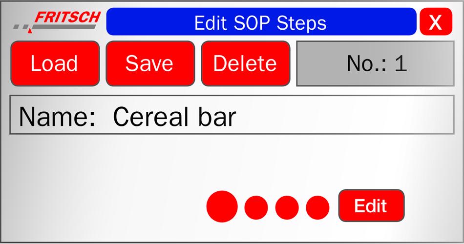 20 different SOP’s can be saved and edited with up to 15 grinding sequences