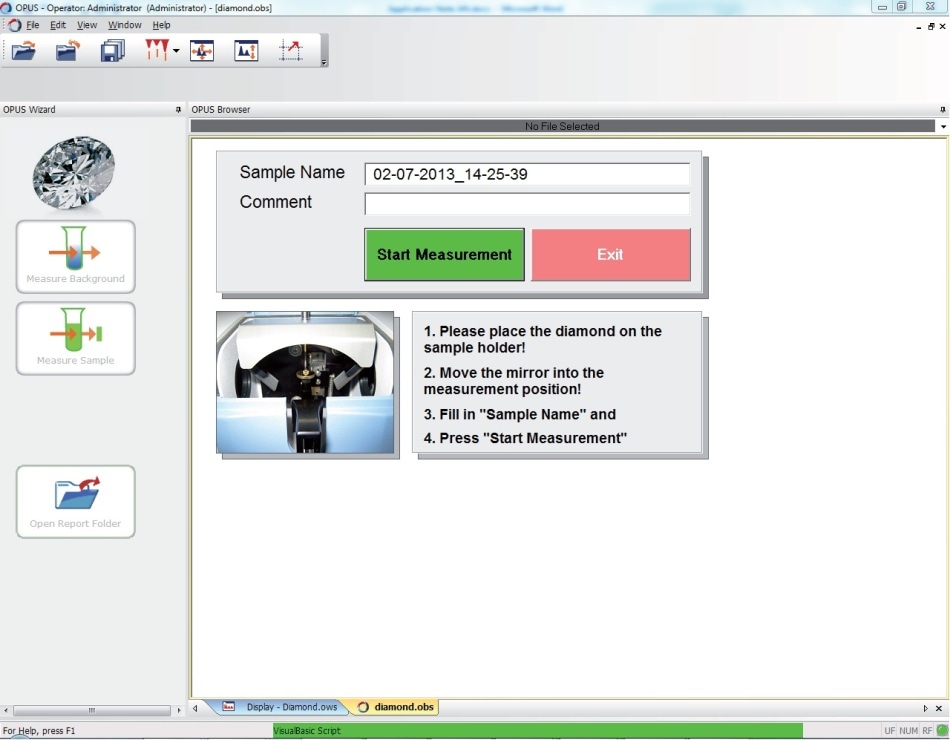 Entering sample information.