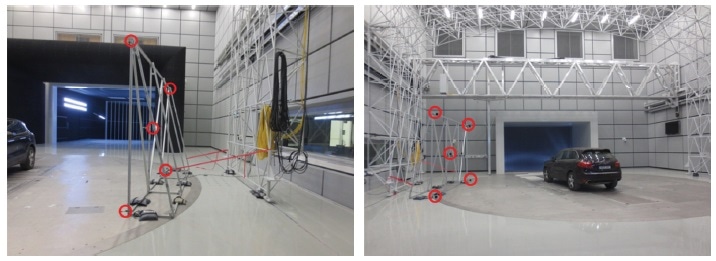 Test set-up to determine the optimal measurement distance.