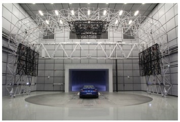 Framework in measuring position Arrays in parking position.