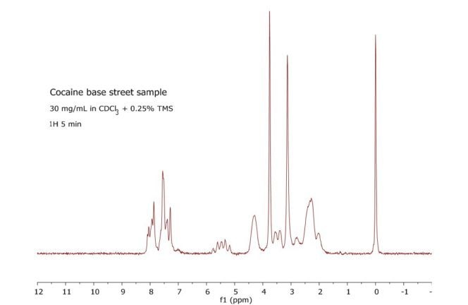 Proton spectrum of a cocaine base street sample