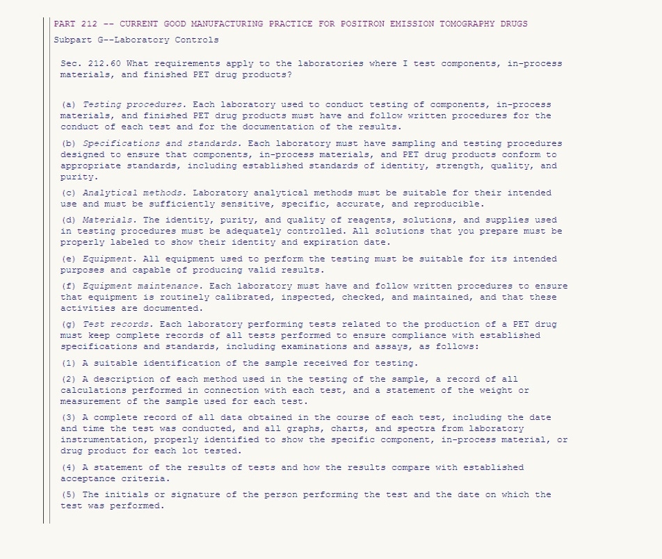 §§ 211.188, 211.194, and 212.60(g) need complete information, complete data drawn from all tests, complete record of all data, and total records of all performed tests.