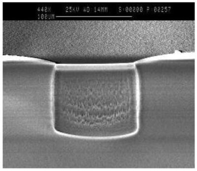 100µm deep etch at 17µm/min