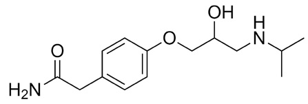 Atenolol (Tenormin) molecular structure.