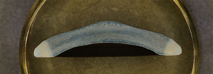 View the entire forged product with a low-magnification objective lens (1X).