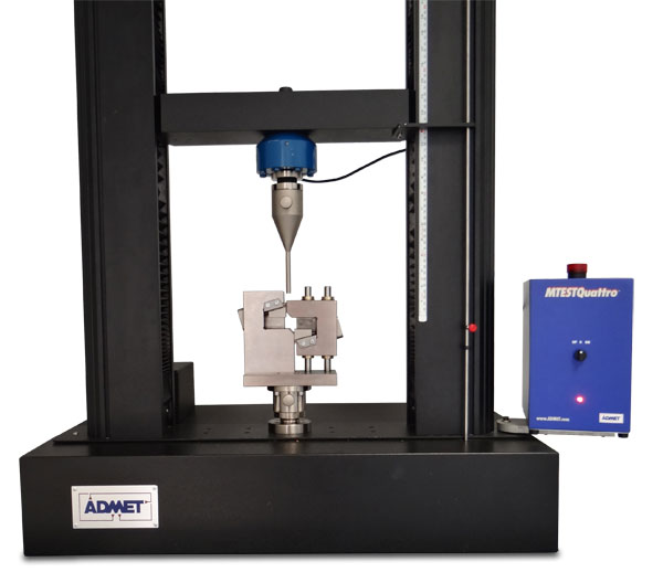 Specialized shear fixture on an eXpert 2600 for ASTM D5379.