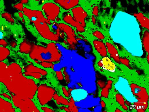 Raman image of geological sample