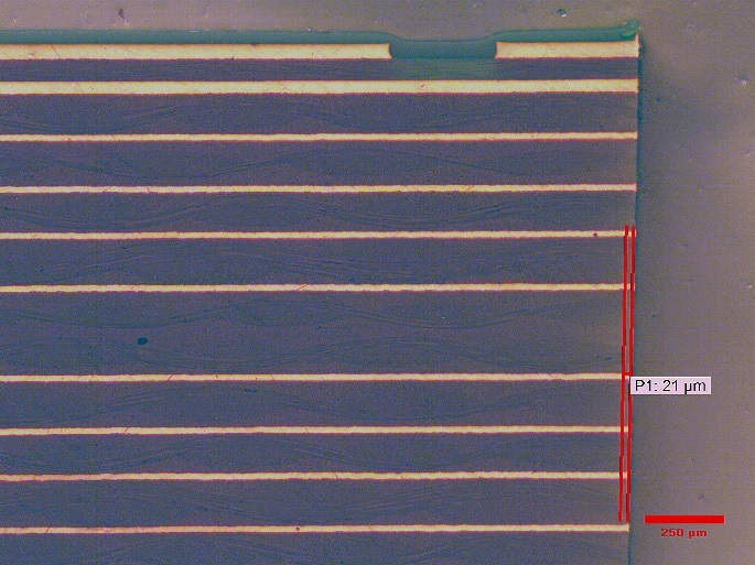 Damage from IsoMet High Speed Pro sectioning with IsoMet 15HC blade.