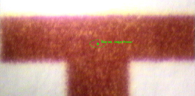 Optical image of one of the samples in the K-Alpha XPS System. The analysis area is defined by the size of the X-ray spot, shown as an ellipse on the image.