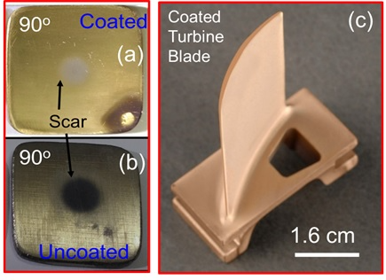 Selection of erosion resistant material in the lab (at coupon level) using Ducom Air Jet Erosion Tester and its deployment on to a turbine blade for testing in the field (component level).