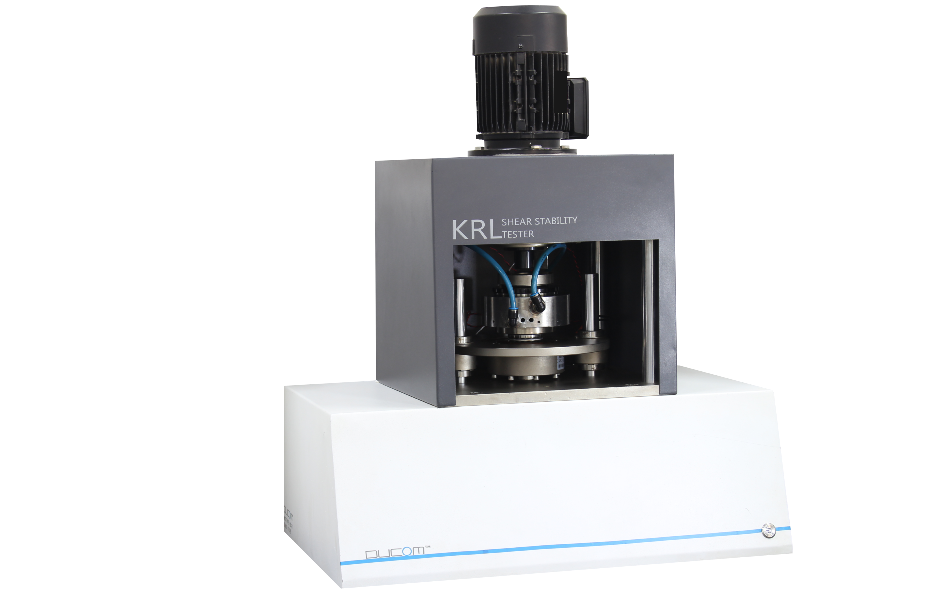 Image of Ducom KRL Shear Stability Tester used in this study (Table top, Automated Load Control System).