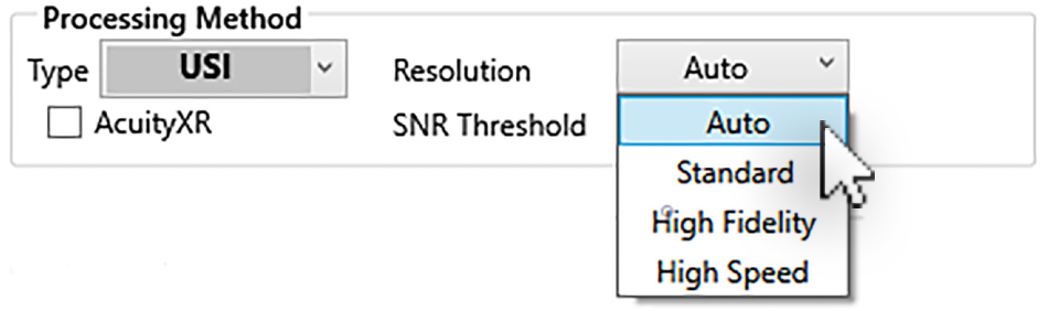 USI resolution modes.