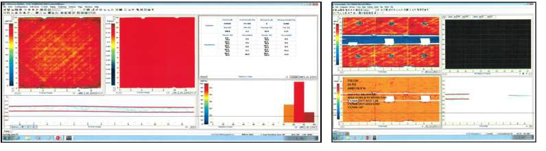 NDI C-scan of CAI cured laminate (135 °C/275 °F) before and after impact.