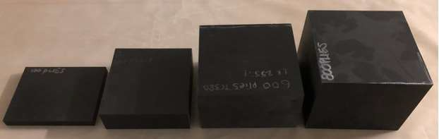TC380 thick laminates (100 plies, 300 plies, 600 plies, and 800 plies)
