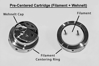 Pre-centered filament cartridge.