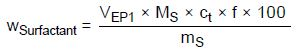 This equation is used for known formulations or raw materials