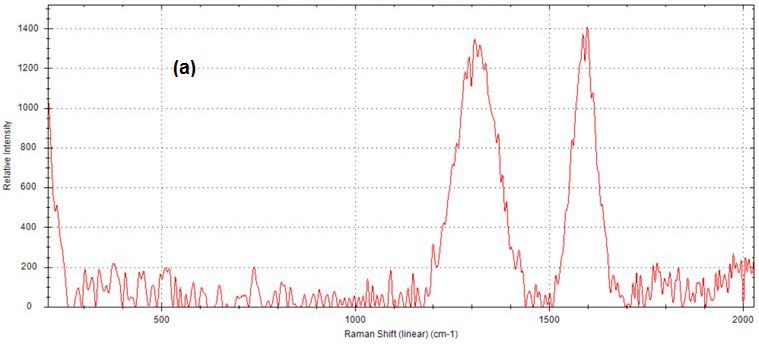 Spectrum collected from area 1 consistent with carbon black (background corrected);