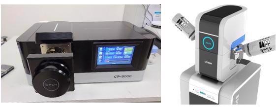 CP-8000 Ion Milling System and Coxem SELPA Particle Analysis System.
