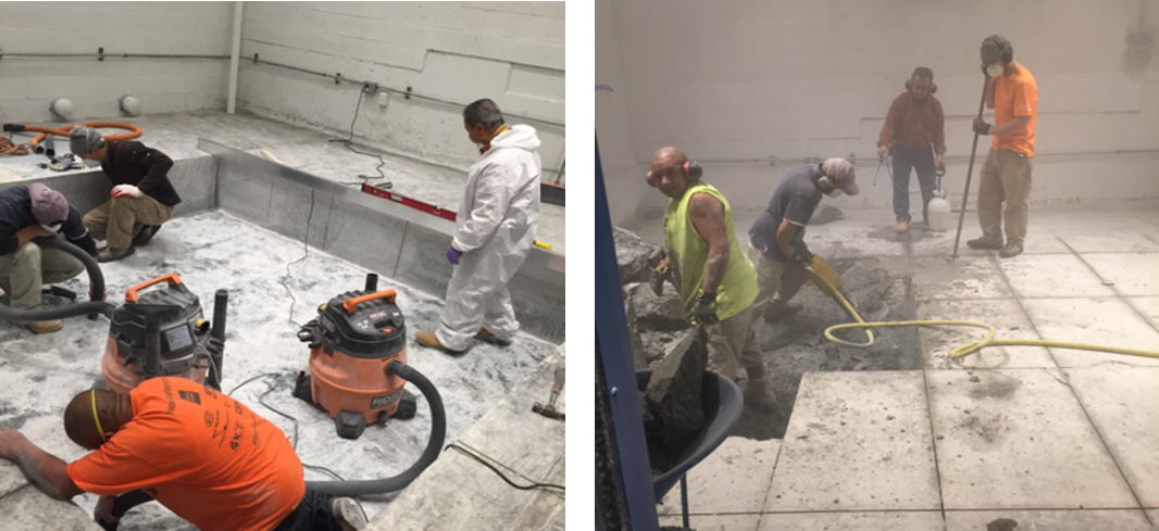 Poured concrete plinth does not accommodate changing needs.