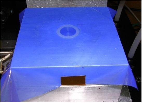 1” Single Electrode Sensor in press platen with HTF-621 release film.