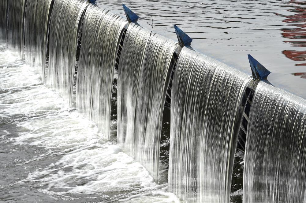 Water treatment plant water running