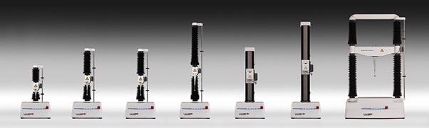 A range of Texture Analysers varying in maximum force capacity.