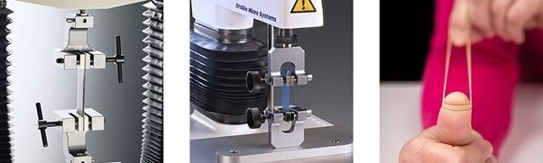 Examples of Tensile Grips depending on sample type and maximum force range.
