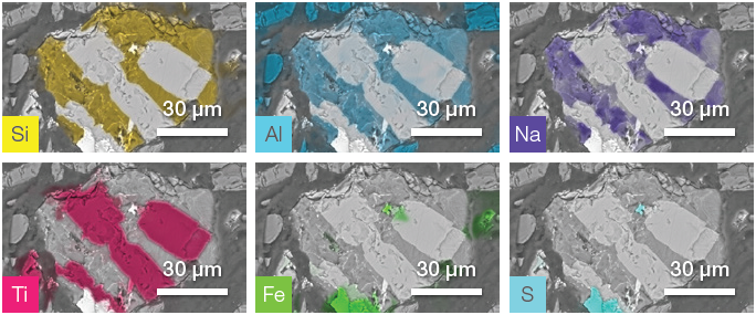 ChemiSEM images of the impurity shown in Figure 7.