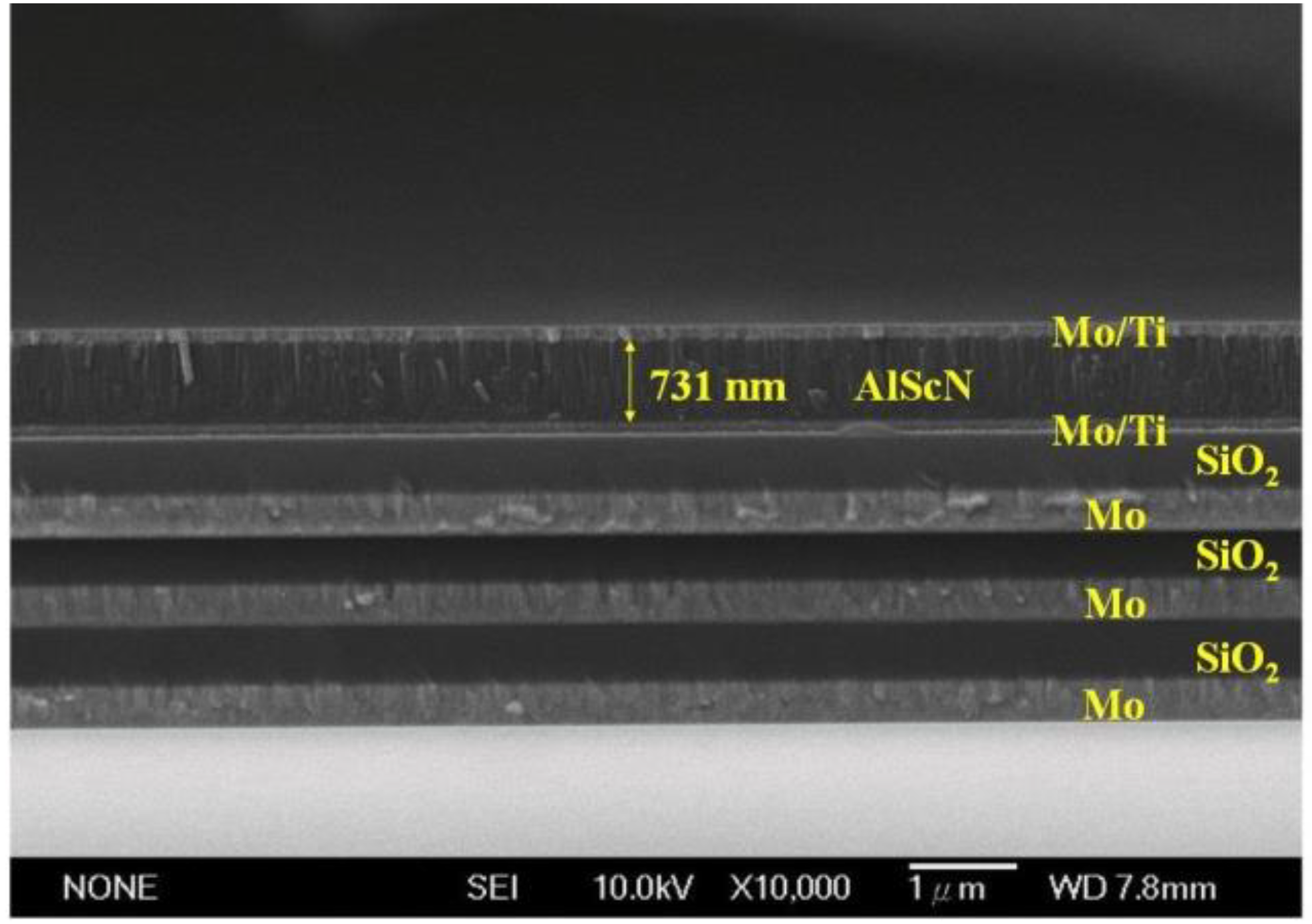 SEM cross-sectional structure diagram of the SMR device.