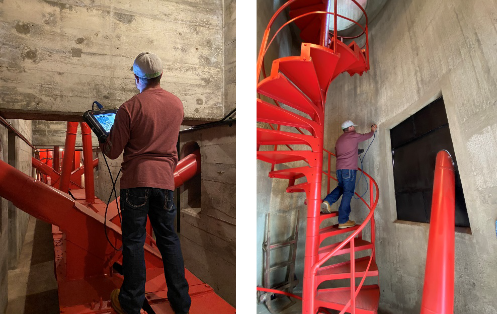 Concrete scanning and utility locating at The Modesto Silos, in Modesto CA.