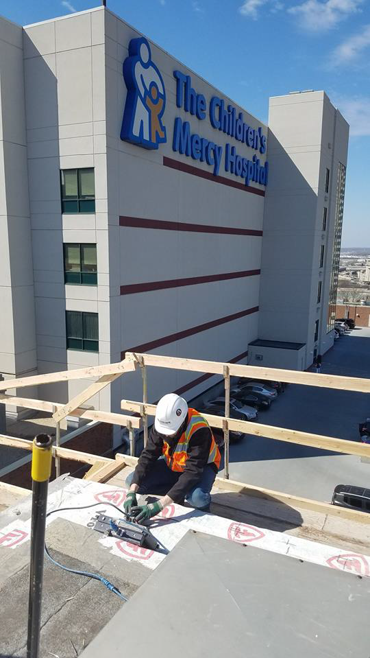 Using a 2 GHz Palm antenna, the contractor located the plastic-capped rebar thread couplers in the Z axis.