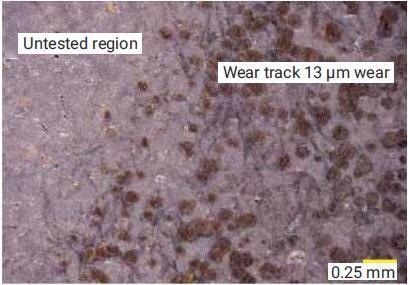 Boundary wear tested sample, slurry-based liner.