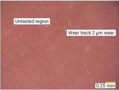 Boundary wear tested sample, film-based liner.