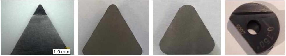 Tool types used in the machining study. Tools were carbide with cutting radii from 0.4 to 9.5.