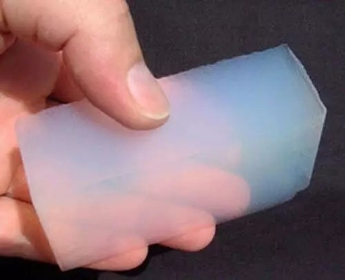 A block of silica aerogel