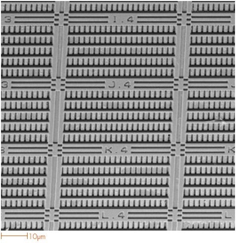 Diamond wafer during the manufacturing process of Qnami Quantilevers™.