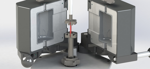 Temperature module TM-CR-O450 in combination with solids clamping fixture.