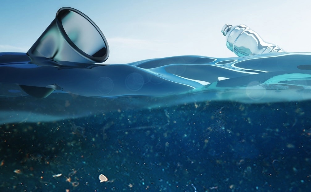 Mocroplastics in the ocean.